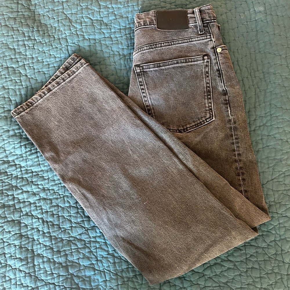Everlane Women's Gray Washed High-Rise Jeans